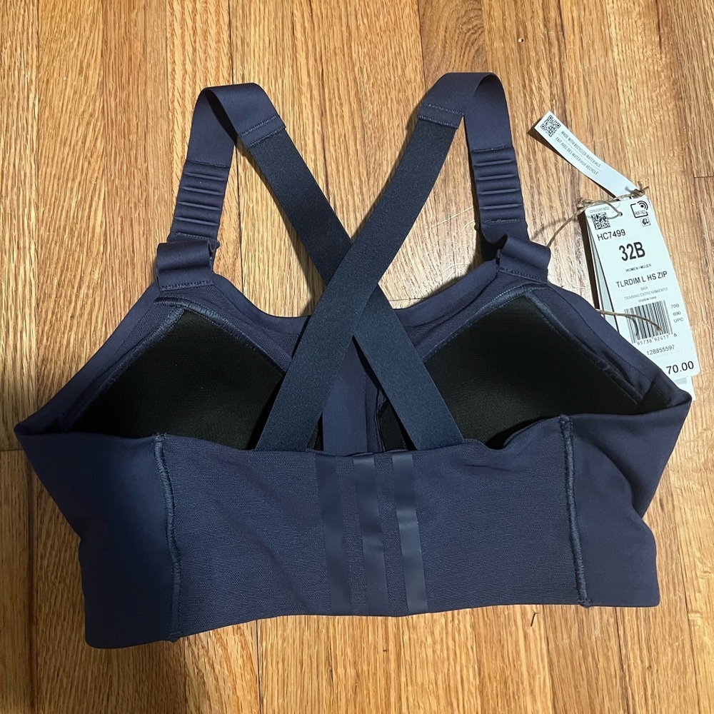 adidas Women's TLRD Impact Luxe Training High-Support Zip Bra - Picture 4 of 6